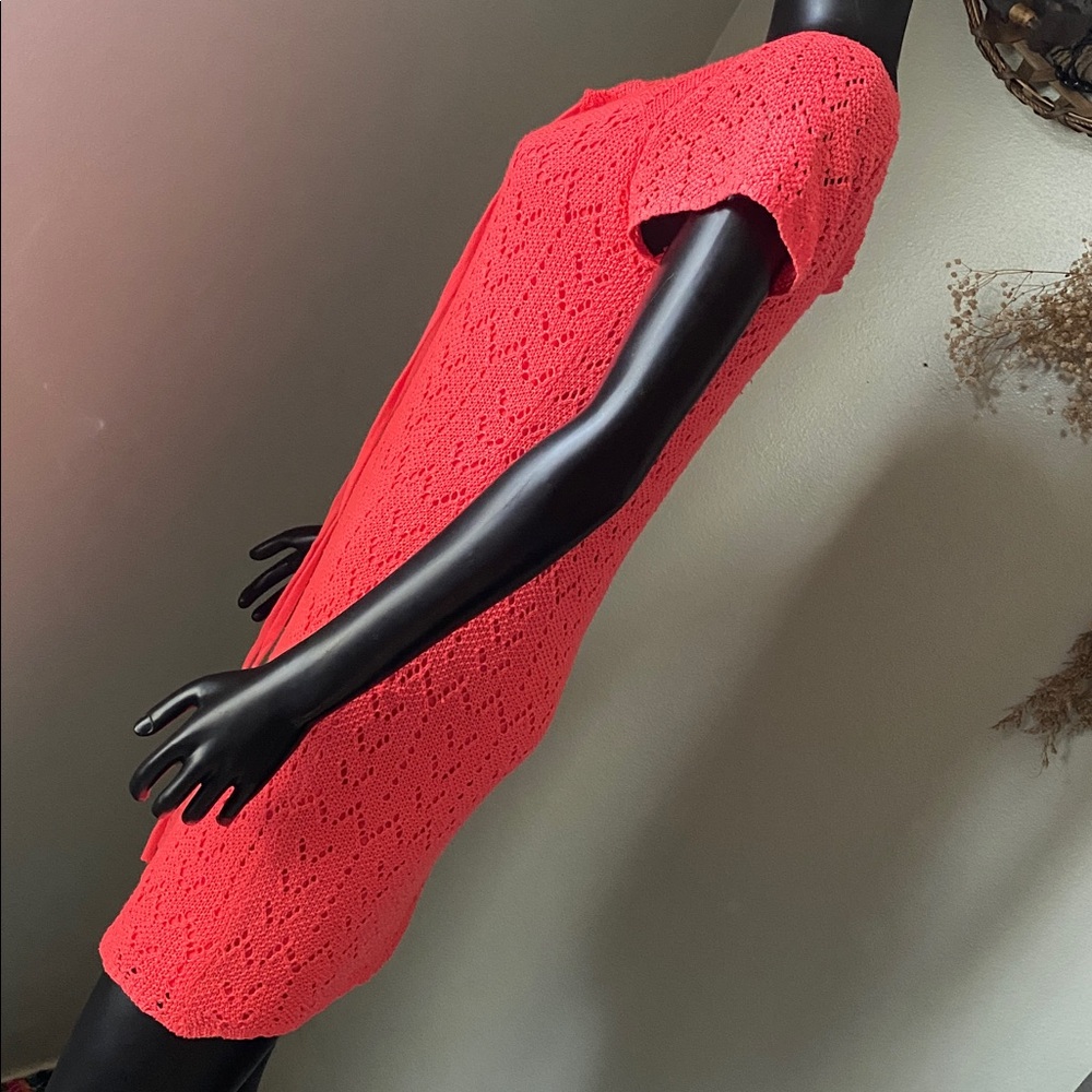Rebellion Vibrant Coral Knit Dress - Picture 6 of 13